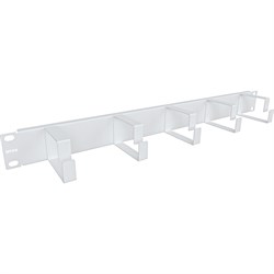 Горизонтальный организатор кабельный NTSS крепление 19 1U, 5 колец глубиной 65мм, металл, серый RAL 7035 - фото 16814949