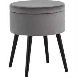 Пуф Стул Груп Клайс с ящиком для хранения, велюр серый - фото 16828116