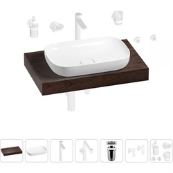 Комплект мебели для ванной комнаты с раковиной Wellsee Genuine Tree - фото 16830150