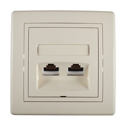 Коммуникационная двойная розетка Aling-conel PRESTIGE - фото 16843160