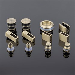 Комплект раздвижной системы для стеклянных душевых кабин SERVICE PLUS RS02-400BRZ/SUS304 - фото 16859151