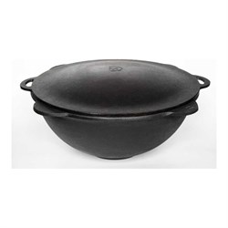 Чугунный казан Davr Metall казан10(плоск)+крыш(садж)10л - фото 16863411