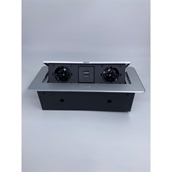 Встраиваемая выдвижная розетка для столешницы с usb Inrior TORO-88-80 - фото 16870057