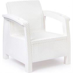 Кресло ЗПИ "Альтернатива" Ротанг-плюс 730x700x790мм белый без подушки - фото 16870059