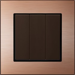 Трехклавишный выключатель Metronex Exclusive Champagne Metallic - фото 16881283