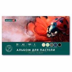 Альбом для пастели БОЛЬШОЙ А3, 20 листов, 5 цветов, 180 г/м2, склейка, BRAUBERG ART CLASSIC, 116344 - фото 16900488