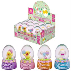 Сувенир пасхальный шар "Светлой Пасхи" d45мм, полистоун/стекло, 4дизайна ассорти, ЗОЛОТАЯ СКАЗКА, 592630 - фото 16900763