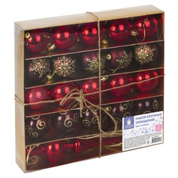 Шары новогодние ёлочные "Red Wine" НАБОР 21 предмет, пластик, красный, ЗОЛОТАЯ СКАЗКА, 591107 - фото 16912791