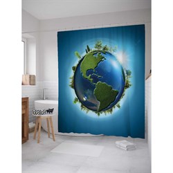 Шторка-занавеска для ванной JoyArty Биосфера - фото 16922158