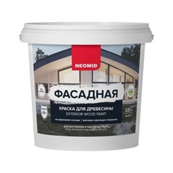 Фасадная краска для древесины NEOMID Н-КраскаФас-0,8-БазА - фото 16922470