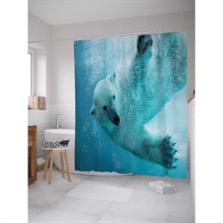 Шторка-занавеска для ванной JoyArty Плавающий медведь - фото 16922535
