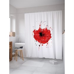 Шторка-занавеска для ванной JoyArty Акварельный мак - фото 16922924
