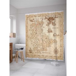 Шторка-занавеска для ванной JoyArty Карта сокровищ найдена - фото 16924604