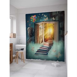 Шторка-занавеска для ванной JoyArty Лестница к знаниям - фото 16924606