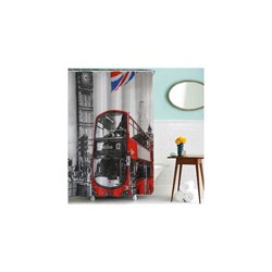 Тканевая шторка для ванной комнаты Melodia della vita MZ-67 Лондонский автобус - фото 16927490