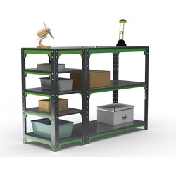 Стол-верстак ООО Металекс серия KIT 950х1500х500 с боковыми полками, серо-зеленый - фото 16932626