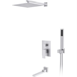 Душевая система для ванны и душа D&K DK Bayern.Liszt встраиваемый с изливом матовый бел - фото 16934715