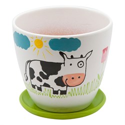 Керамический горшок Вещицы корова - фото 16937894