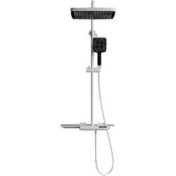 Душевая стойка RGW SP-34-W белая, головной душ/термостат (ручной душ, шланг 1,5 м) - фото 16943218