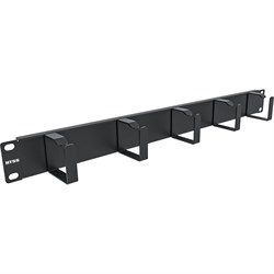 Горизонтальный организатор кабельный NTSS крепление 19 1U, 5 колец глубиной 85мм, металл, черный RAL 9005 - фото 16943912