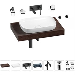 Комплект мебели для ванной комнаты с раковиной Wellsee Genuine Tree - фото 16948009