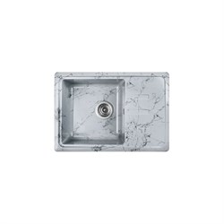 Мойка для кухни из искусственного камня WISENT мрамор серо-черный (беларусь) 435x620x220 WB15-16/WGER013 - фото 16952646