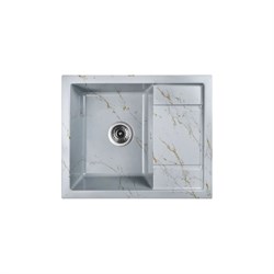 Мойка для кухни из искусственного камня WISENT мрамор серо-золотой беларусь 595x495x220 WB19-15/WGER013 - фото 16953314