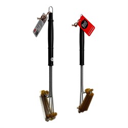 Прямая латунная щетка для чистки решеток 800 Degrees Triple Head Row Brush - фото 16957440