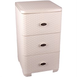 Комод ЗПИ "Альтернатива" Плетенка 3-х секцион. сл.кость - фото 16959912