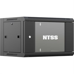 Настенный телекоммуникационный шкаф NTSS W 9U 600x600x500мм, 2 профиля 19, дверь стеклянная, боковые стенки съемные, задняя стенка, разобранн - фото 16963946