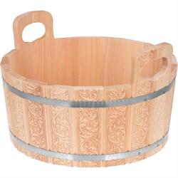 Ушат-шайка с орнаментом Банные Штучки Цветы 15 л 33429 - фото 16966033