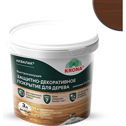 Защитно-декоративный лак для дерева KRONA Аквалак - фото 16997384