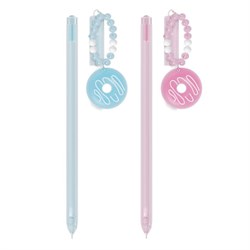 Ручка с подвеской шариковая FUNSTER (ФАНСТЕР) "DONUT", СИНЯЯ, ассорти, пишущий узел 0,7 мм, линия письма 0,35 мм, 144373 - фото 17000769