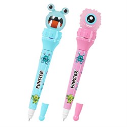 Ручка-спиннер с топпером шариковая FUNSTER (ФАНСТЕР) "MONSTERS", СИНЯЯ, ассорти, пишущий узел 0,7 мм, линия письма 0,35 мм, 144381 - фото 17000776