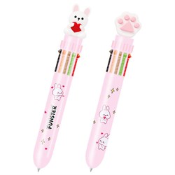 Ручка многоцветная с топпером шариковая автоматическая 10 ЦВЕТОВ FUNSTER (ФАНСТЕР) "WOW", ассорти, узел 0,7 мм, линия 0,35 мм, 144382 - фото 17000777