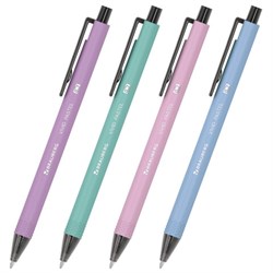 Ручка шариковая автоматическая BRAUBERG "VIVID PASTEL", корпус soft-touch, СИНЯЯ, пишущий узел 0,7 мм, линия письма 0,35 мм, 144404 - фото 17000780