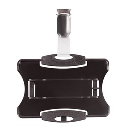 Держатель для пропусков, КОМПЛЕКТ 25 шт., жесткий пластик, металлический поворот, клип, черный, DURABLE (Германия), 8118-01 - фото 17000865