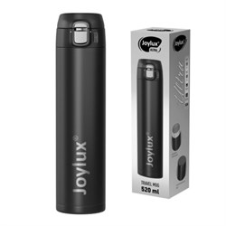 Термокружка 520 мл JOYLUX (ДЖОЙЛЮКС) ULTRA BLACK, нержавеющая сталь SUS304, черный матовый, 700277 - фото 17001378