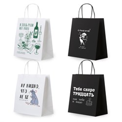 Пакет подарочный (1 штука) 26х13х32 см (L) "Woman Funny Notes", ассорти, крафт, ЗОЛОТАЯ СКАЗКА, 700822 - фото 17001393