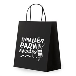 Пакет подарочный (1 штука) 26х13х32 см (L) "Пришел ради вискаря!", крафт, ЗОЛОТАЯ СКАЗКА, 700842 - фото 17001398