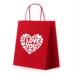 Пакет подарочный (1 штука) 26х13х32 см (L) "Love Kraft", крафт, ЗОЛОТАЯ СКАЗКА, 700843 - фото 17001399