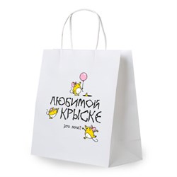 Пакет подарочный (1 штука) 26х13х32 см (L) "Любимой крыске", крафт, ЗОЛОТАЯ СКАЗКА, 700851 - фото 17001407