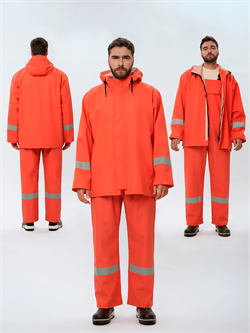 Костюм влагозащитный для рыбаков ProfLineSpecialist СОП (ПВХ,550), оранжевый - фото 17008187