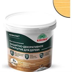 Защитно-декоративный лак для дерева KRONA Аквалак - фото 17032835