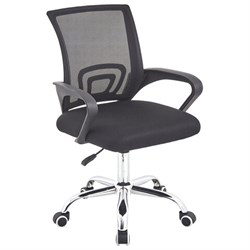 Кресло CROMEX (КРОМЕКС) "Top CH-695", ХРОМ, с подлокотниками, сетка/ткань TW, черное, 533066 - фото 17035353