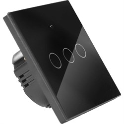 Трехклавишный сенсорный выключатель ONVIZ ONVIZ черный - фото 17050631