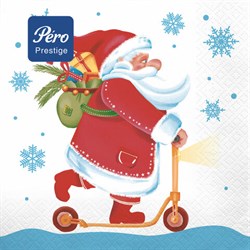 Салфетки бумажные 20 шт., 33х33 см, "Самокат", 3-слойные, PERO Prestige, 1114 - фото 17072460