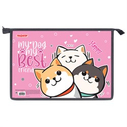 Папка для тетрадей ПИФАГОР А4, 1 отделение, картон/пластик, на молнии, "Best team", 272124 - фото 17073094