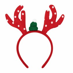 Ободок новогодний с рожками, 22х19 см, пластик, цвет: красный/белый, ЗОЛОТАЯ СКАЗКА, 592004 - фото 17073517