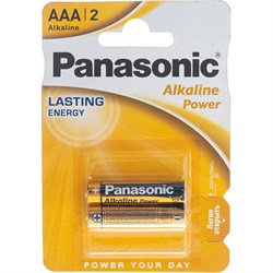 Батарейка Panasonic Alkaline LR03 AAA 1.5В бл/2 щелочная - фото 17074253